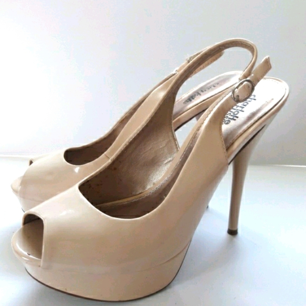 BEIGE HIGH HEELS SIZE 9 EXCELENT CONDITIO